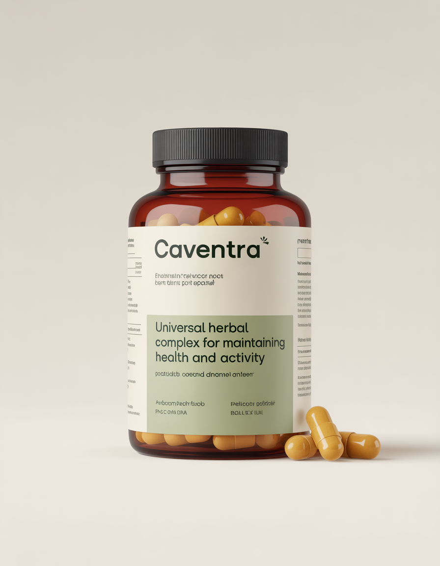 Caventra herbal complex bottle with natural ingredients